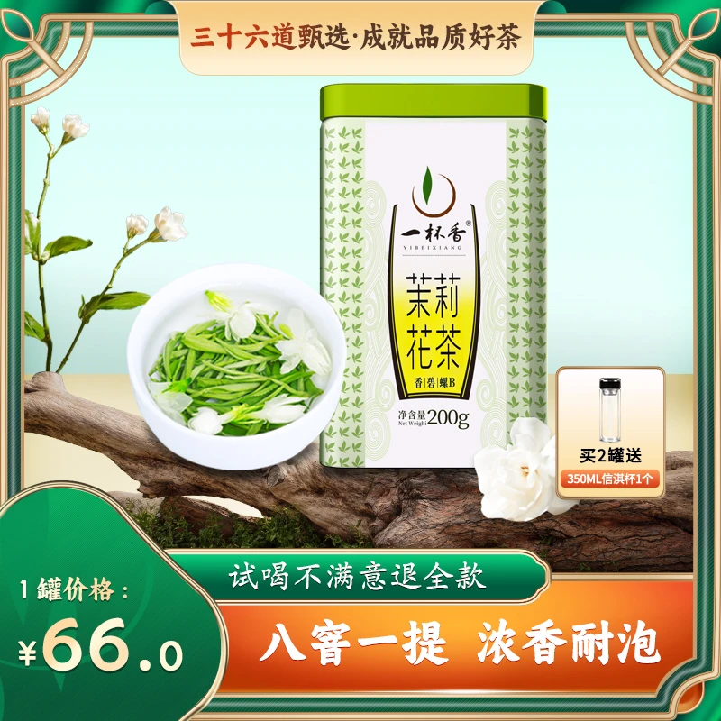 【茉莉花茶】2023新茶横县茉莉花茶茶叶花草茶飘香八窨香碧螺200g