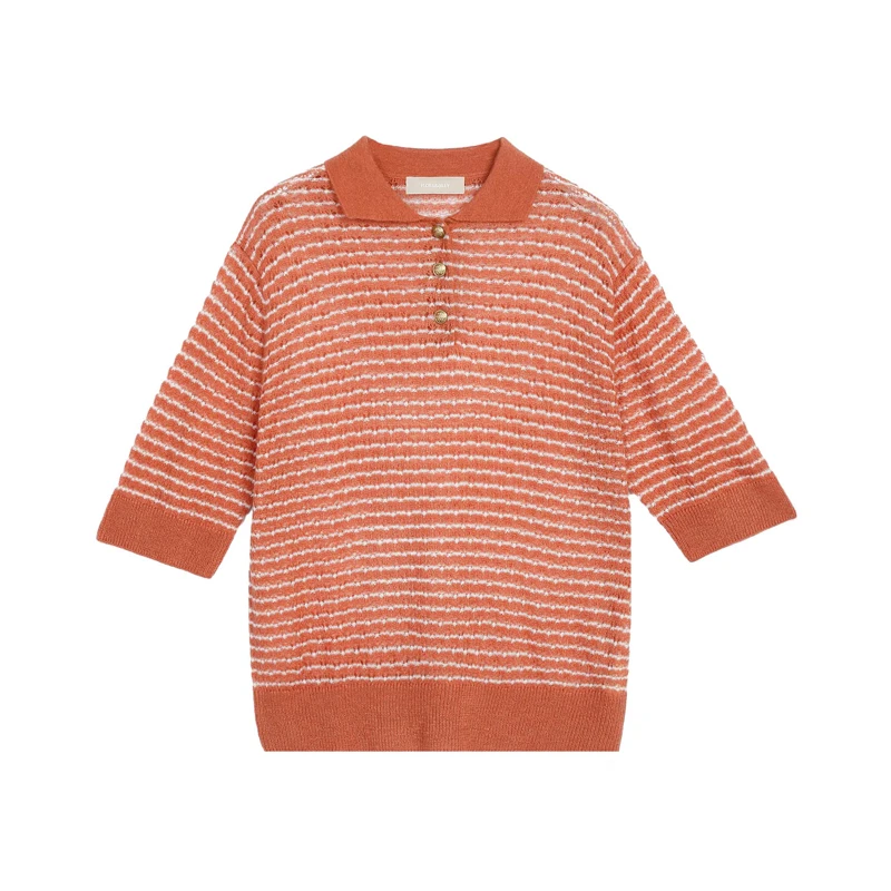 FLORA&AILEY【星线好物】“仲夏织梦”翻领马海毛套衫Z4521A0T092174