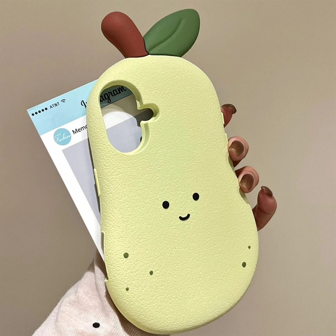 ins爆款茄子雪梨花生苹果16pro手机壳可爱15/14/13硅胶网红女软壳