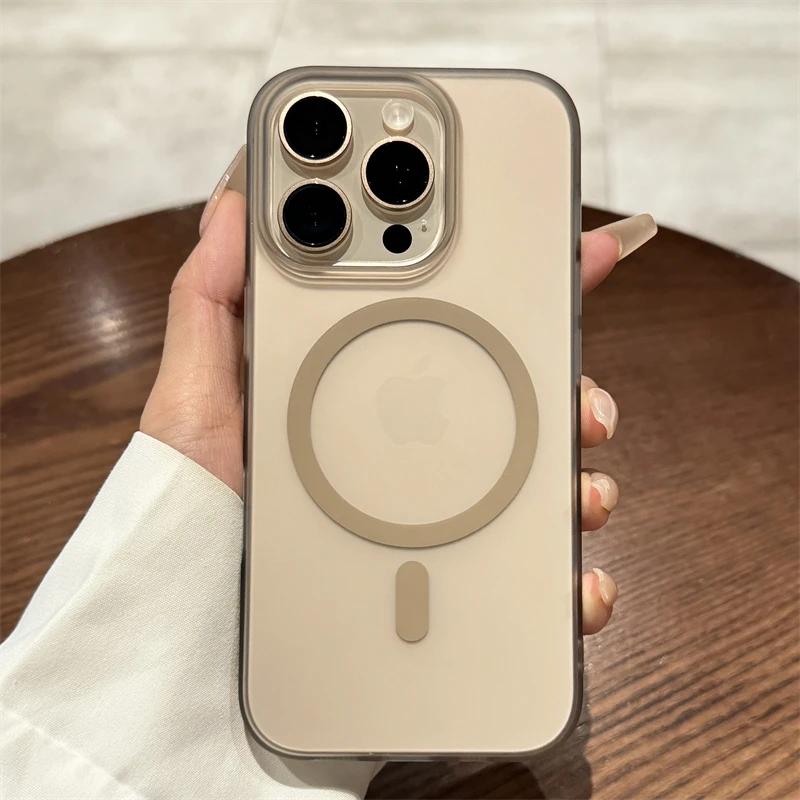 冰雾肤感磁吸适用iPhone16Promax手机壳超薄磨砂苹果15/14/13简约