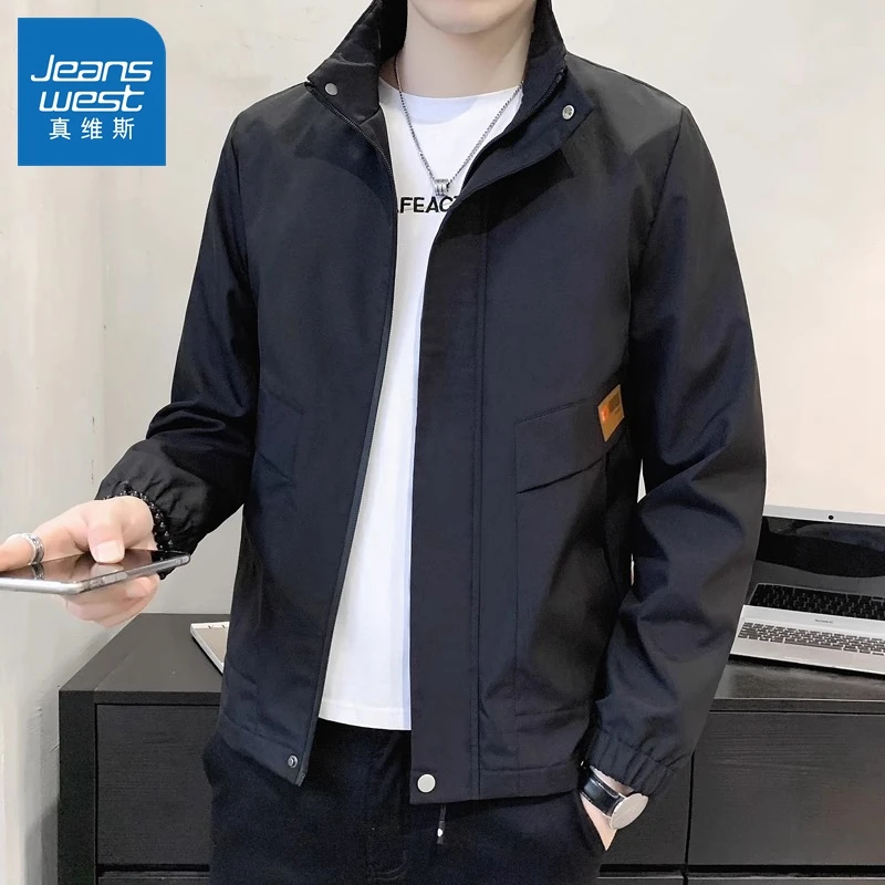 真维斯潮牌男士夹克外套秋季立领休闲宽松百搭帅气男装上衣服春秋