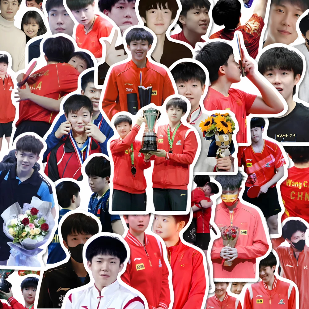 54张爆款莎头神图素材贴纸孙颖莎王楚钦创意周边笔记本平板防水