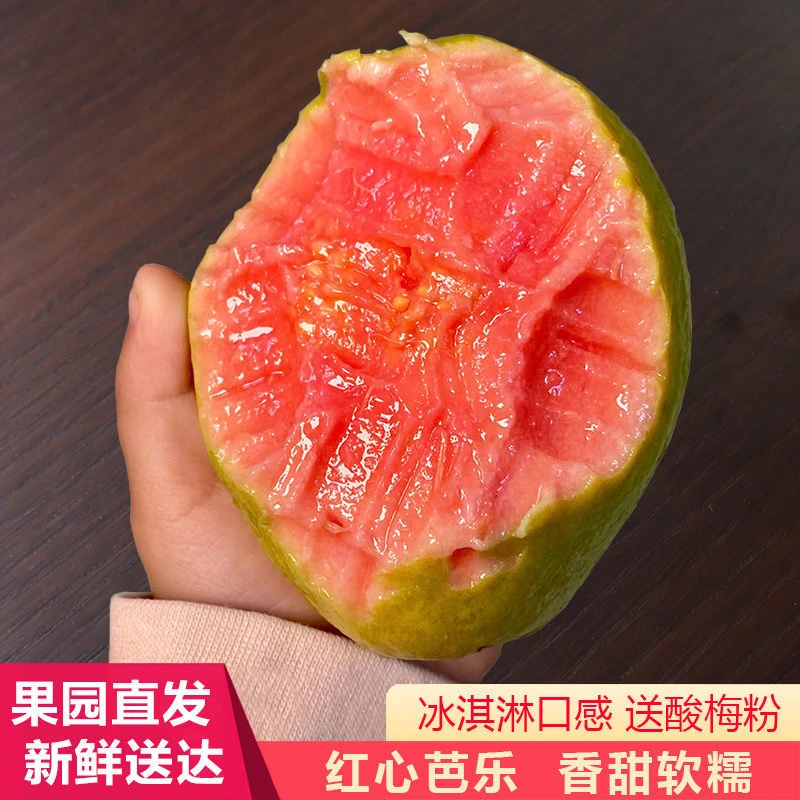 广东白心珍珠芭乐红心番石榴香甜新鲜水果当季果红白香甜芭乐5/斤