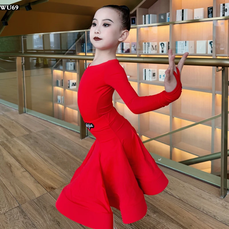 国标拉丁舞比赛服女专业儿童表演服考级规定服少儿拉丁舞服装裙女