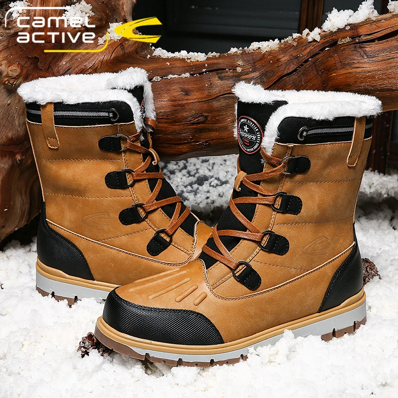 骆驼动感东北大棉鞋男户外防滑高帮男鞋马丁靴男士加绒加购雪地靴