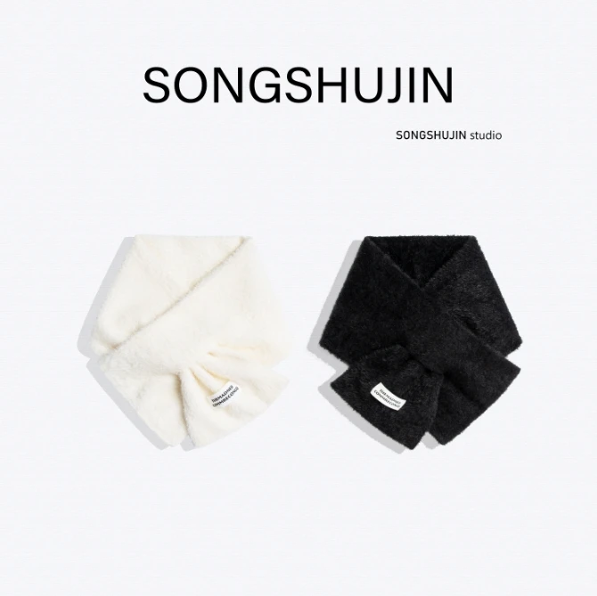 730245【云朵儿】柔软护颈保暖毛绒围巾A1