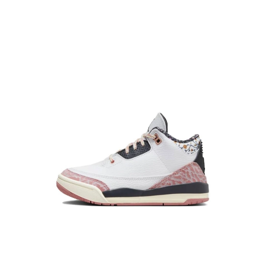 NIKE/耐克JORDAN 3 RETRO乔3幼童大童款新款篮球鞋白粉拼接正品