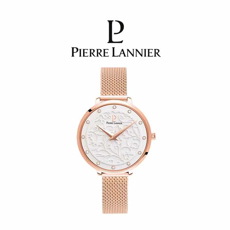 【粉丝福利】连尼亚进口女款EOLIA浮雕系列石英钢带腕表039L908