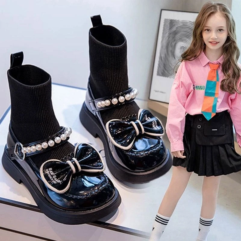 女童靴子2025秋冬新款短靴马丁靴儿童软底袜靴女孩单靴炸街