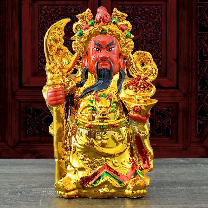 关二爷神像武财神关公像招财财神爷佛像横刀关羽关公神像