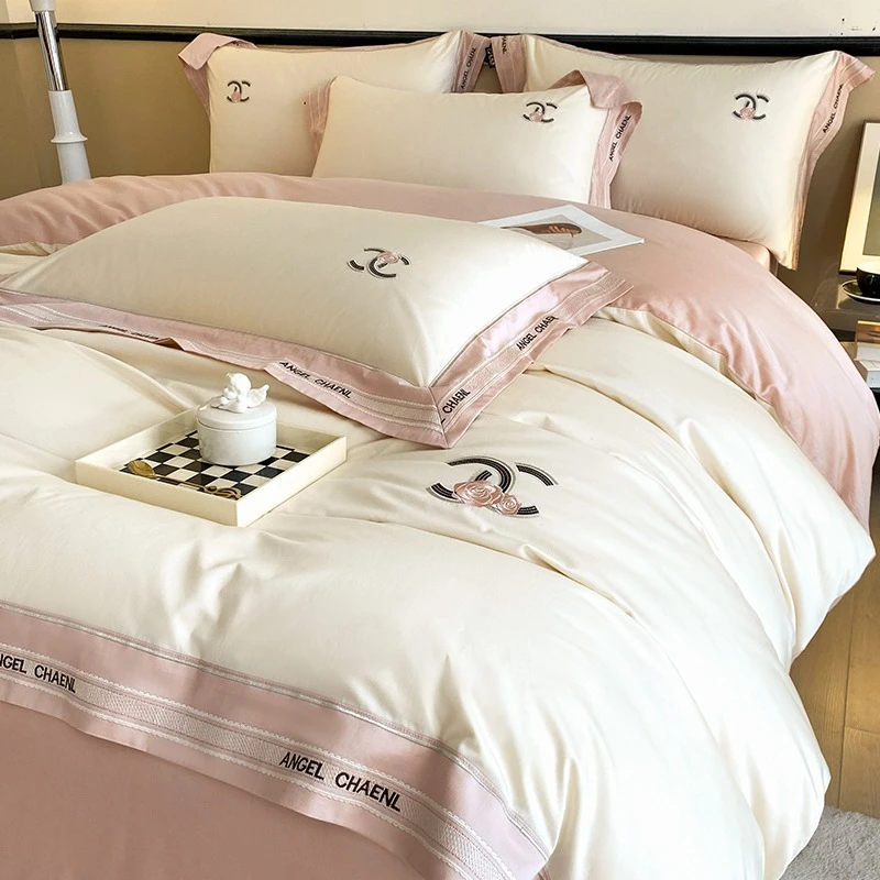 水星新家纺轻奢高端100长绒棉四件套全棉纯棉床单被套床上用品