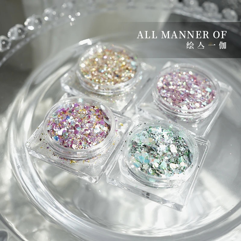 ALL MANNER OF/绘亼一伽【莫奈花园】闪粉百搭夏季美甲爆闪指甲饰品