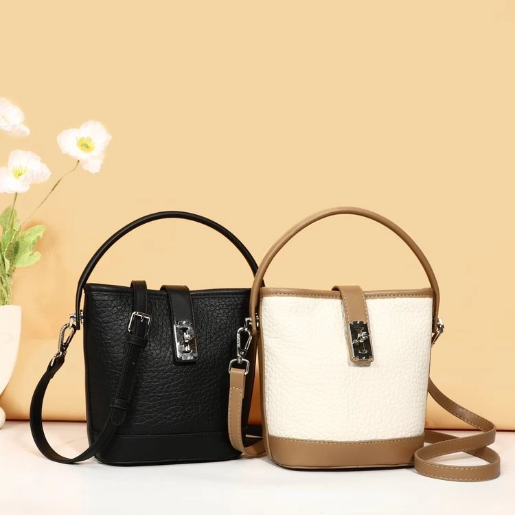 新疆包邮真皮女士包包时尚百搭夏季小众水桶包休闲简约潮流小包包