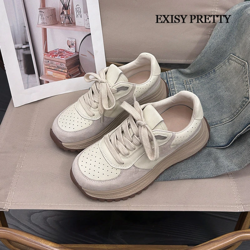 【HG】老爹鞋女厚底增高2024春秋百搭拼色运动休闲鞋跟高4厘米