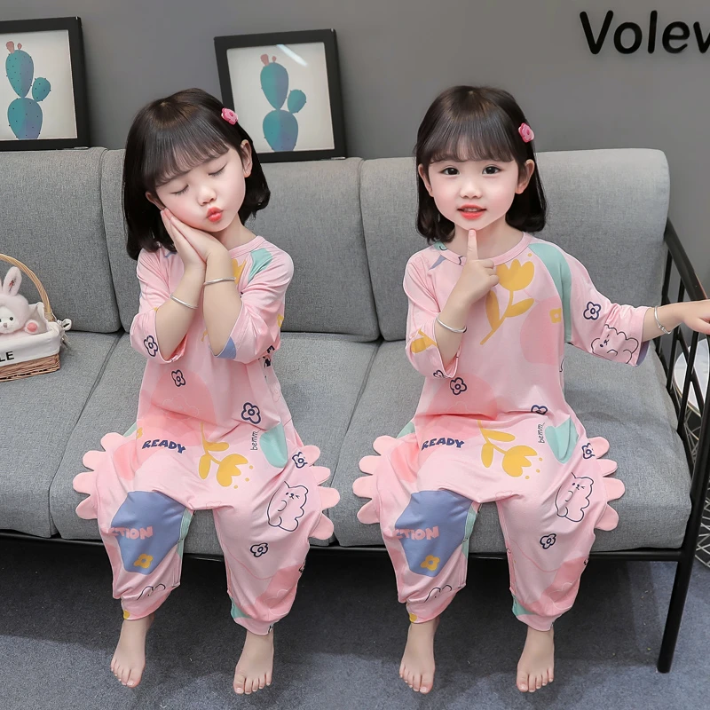 宝宝睡袋夏季莫代尔儿童薄款连体睡衣婴儿夏款连身衣家居服防踢被