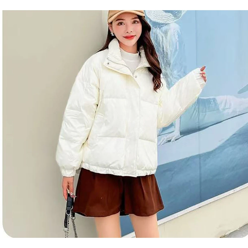 4637 宽松女冬季2024新款保暖白鸭绒羽绒服外套