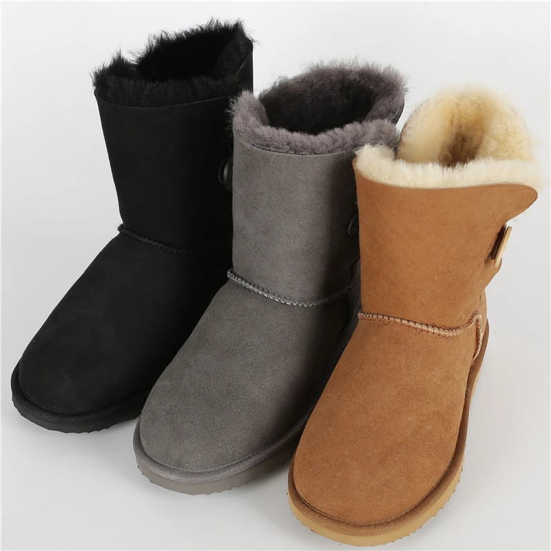 澳洲皮毛一体靴雪靴防泼水防滑情侣短靴男雪地靴