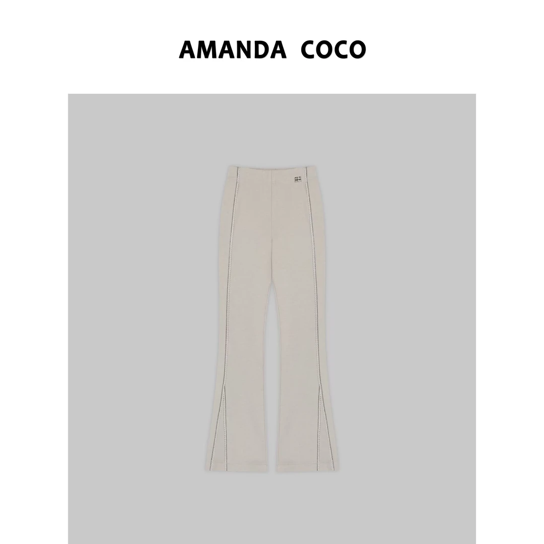 AMANDACOCO 真真 | 设计师款~高定重工手缝链条显瘦喇叭裤