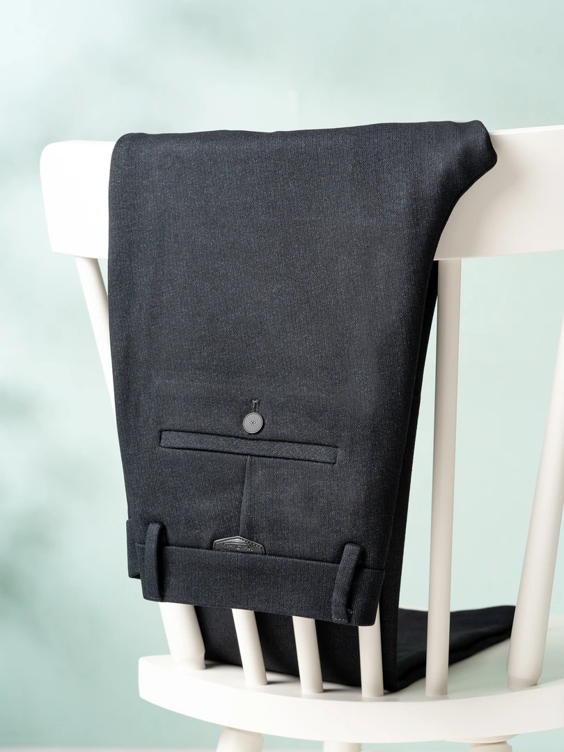 冬季新款男士商务休闲裤修身直筒韩版毛料黑色长裤