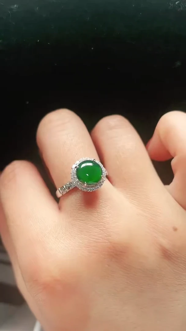 【闪购商品】翡翠戒指银S925镶嵌4914