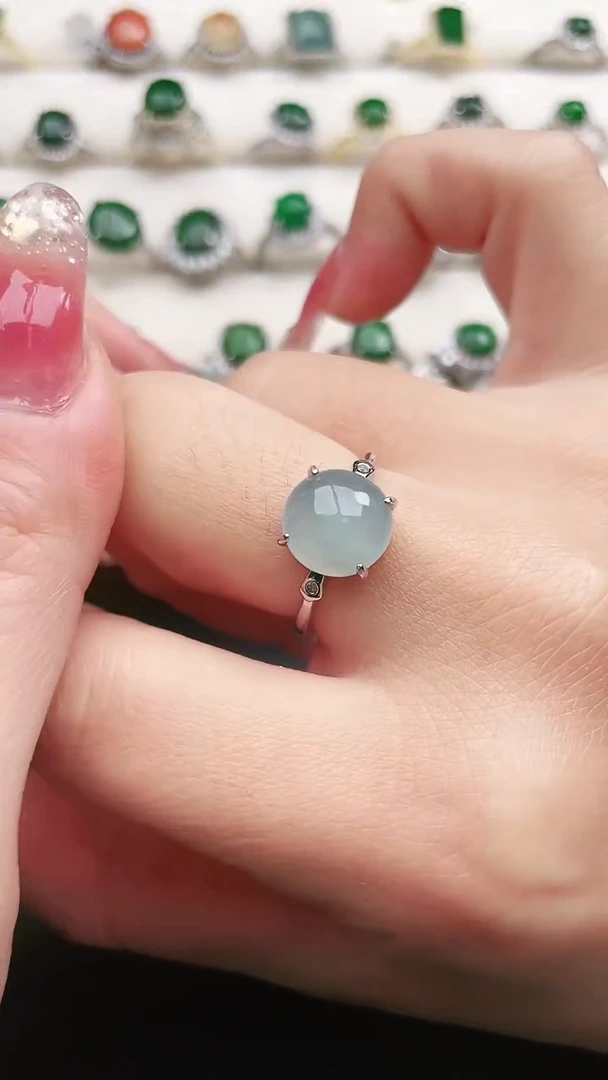 【闪购商品】翡翠戒指银S925镶嵌4909