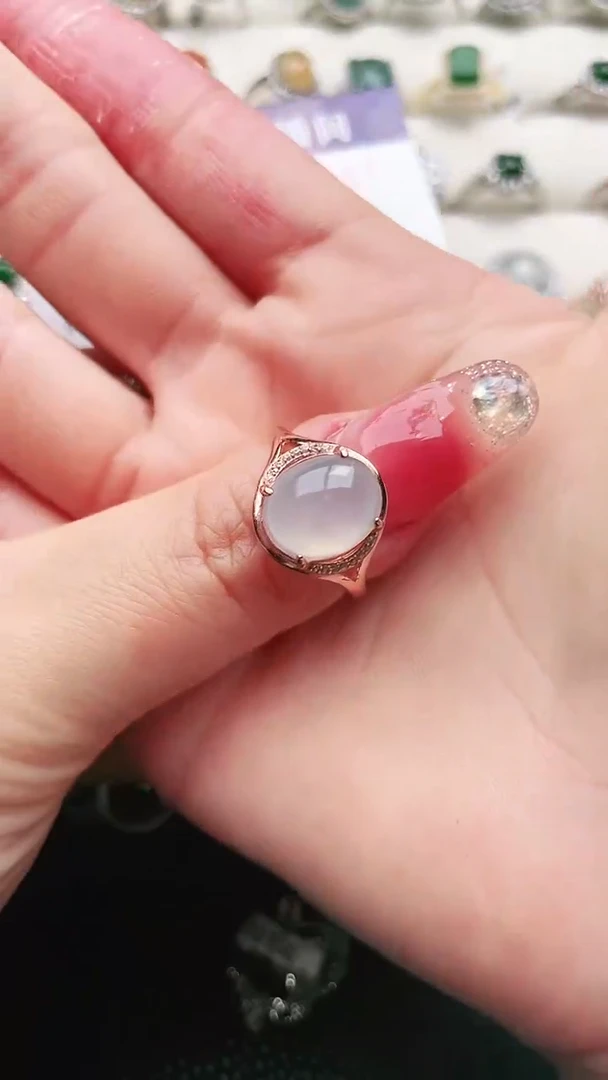 【闪购商品】翡翠戒指银S925镶嵌4918