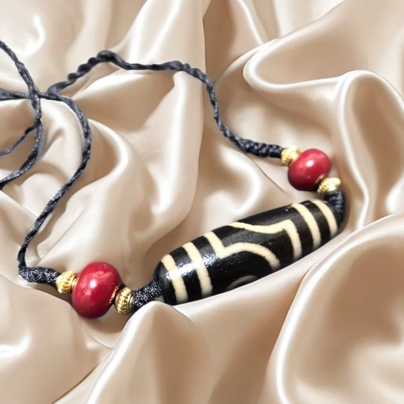 非金属亚克力吊坠 藏式天三眼吊坠复古民族风简约珠珠项链饰品