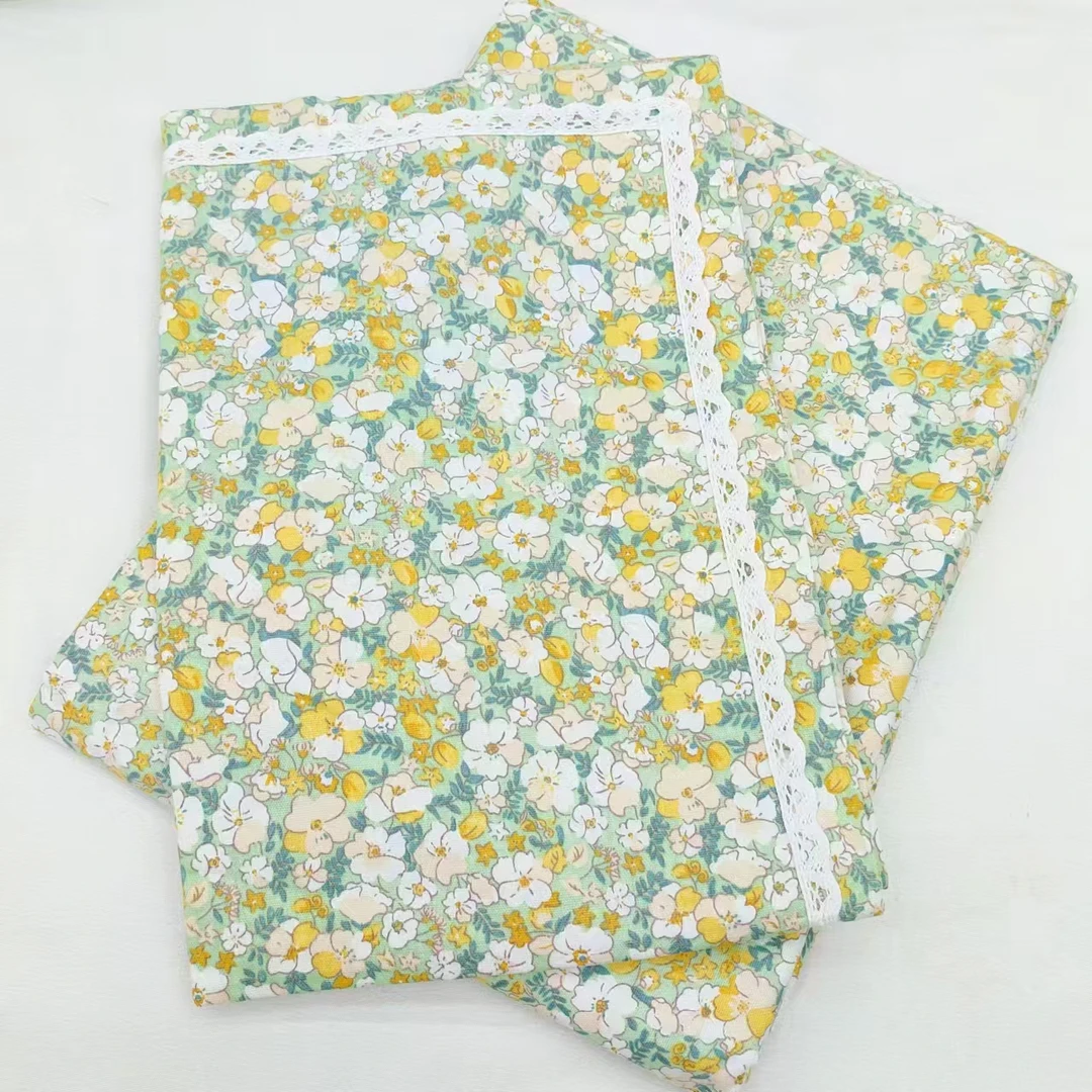 三枚缎卡【三件套床单+枕套】<田园小碎花-绿>2.3X2.4m<±5cm>