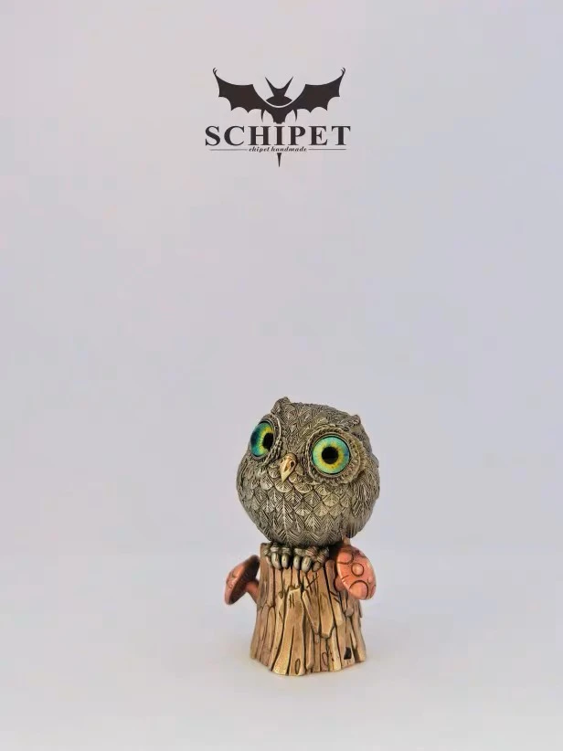 九只手猫头鹰定制印章小摆件SChiPet赤宠手作38mm*22mmCNC精密