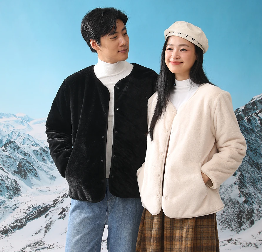 崔万志推荐<绵羊毛双面穿长袖>亲肤绵羊毛外套防风寒秋冬加厚保暖