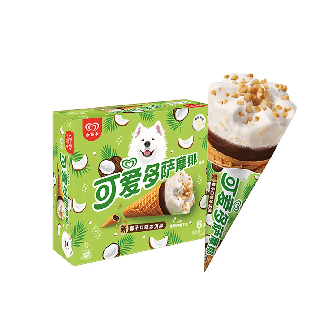 和路雪 可爱多萨摩椰 椰子口味冰淇淋 65g*6