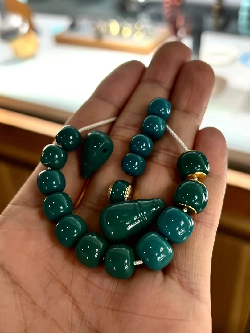 非金属手链 地狱色系高瓷蓝药片直切配饰手串手工气质蓝色时尚