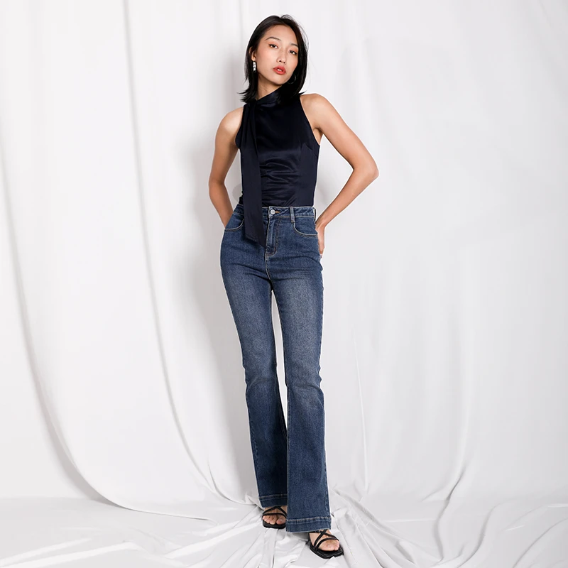 【版型为王神裤】经典微喇叭高弹力高腰牛仔裤提臀显瘦修正腿型