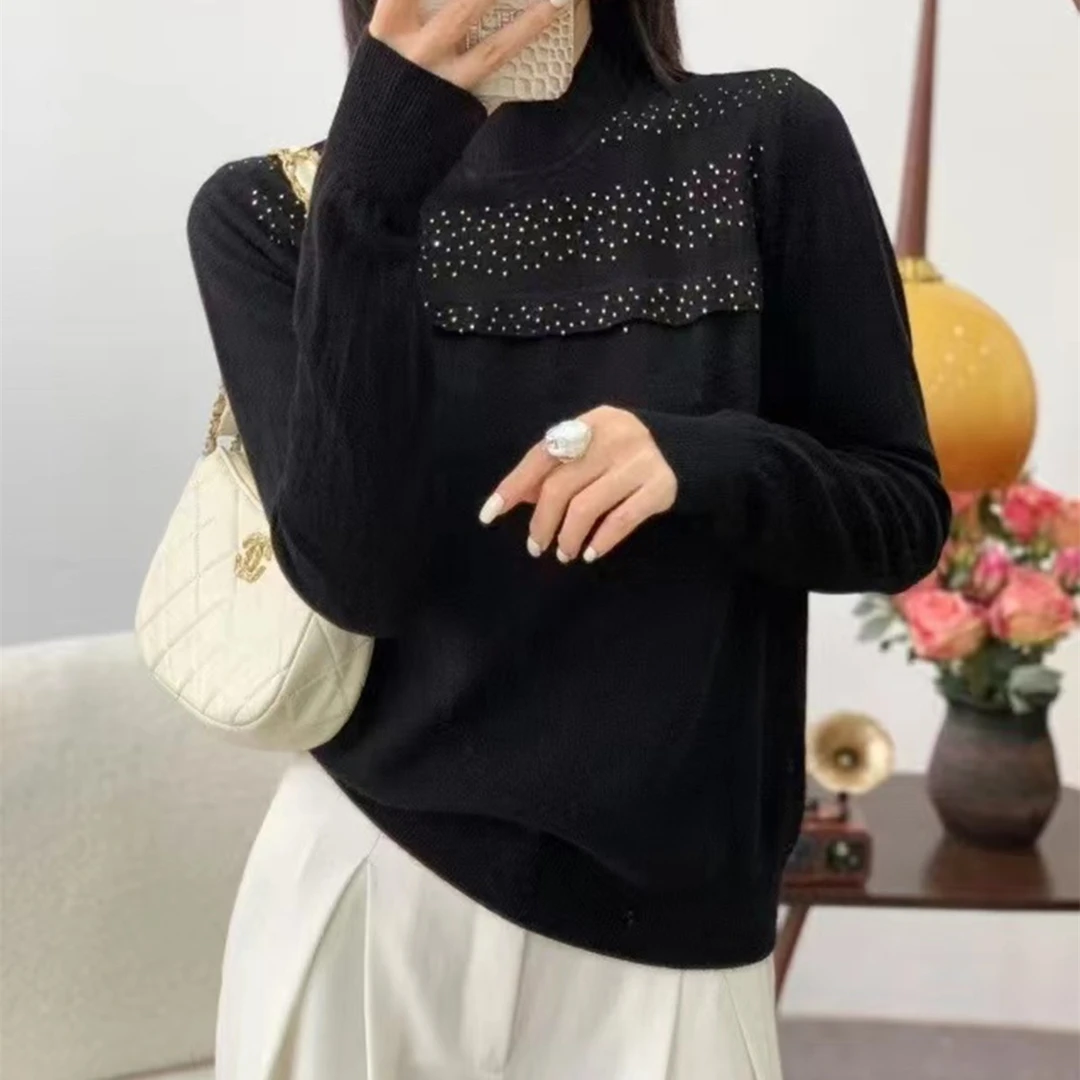 高贵上档次洋气年轻休闲宽松舒适纯色毛衣羊毛衫不起球不褪色