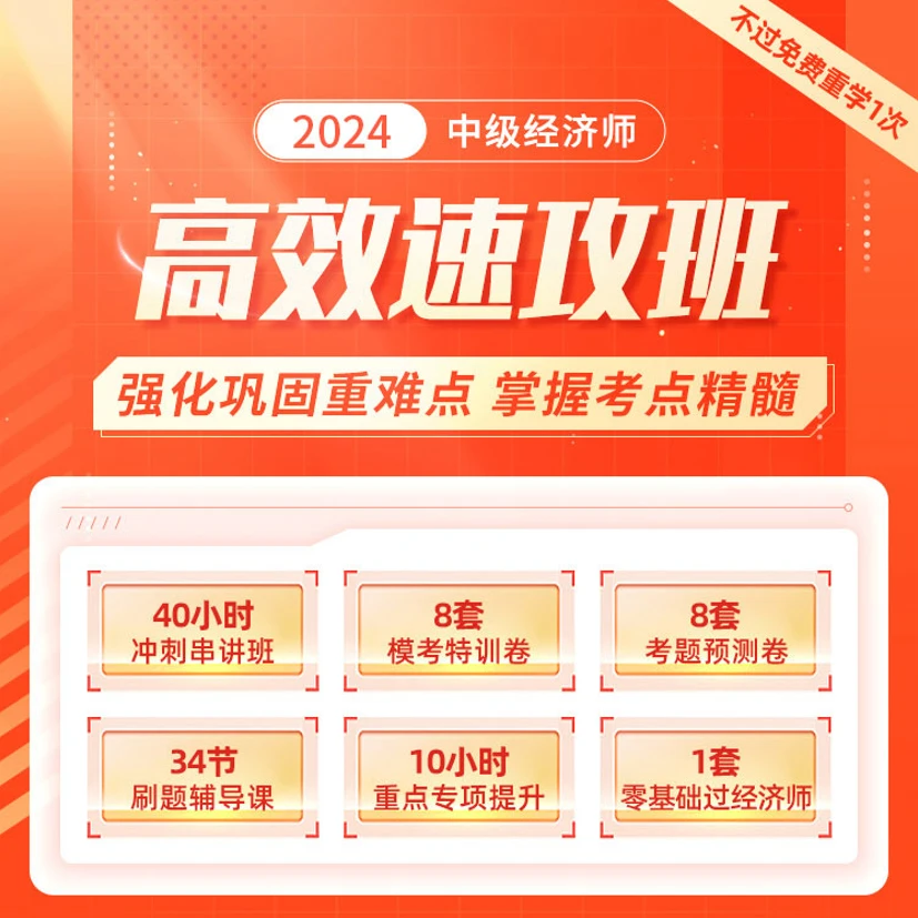 环球网校2024年中级经济师-高效速攻班基础人力工商金融财税建筑