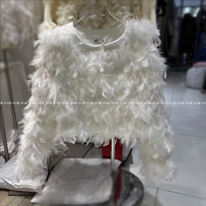 （xY推荐）（240）秋冬重工羽毛流苏高端轻奢晚会礼服聚会名媛短外套