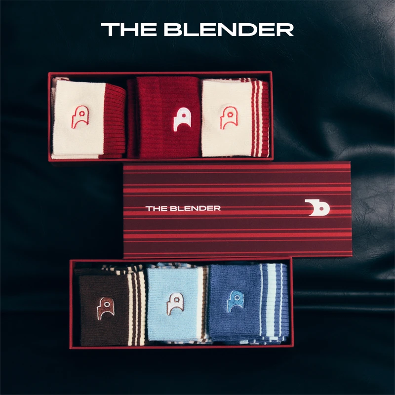 【礼盒套装】The Blender 红色好运新年本命Logo印花中筒女士袜子
