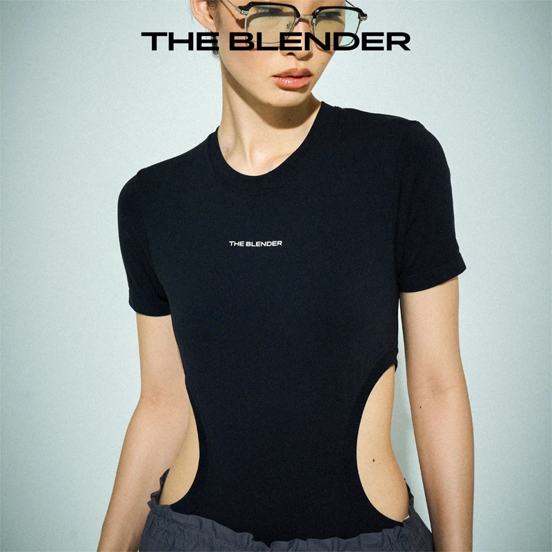 The Blender 高弹无缝针织舒适凉感镂空显瘦连体衣打底内搭透气