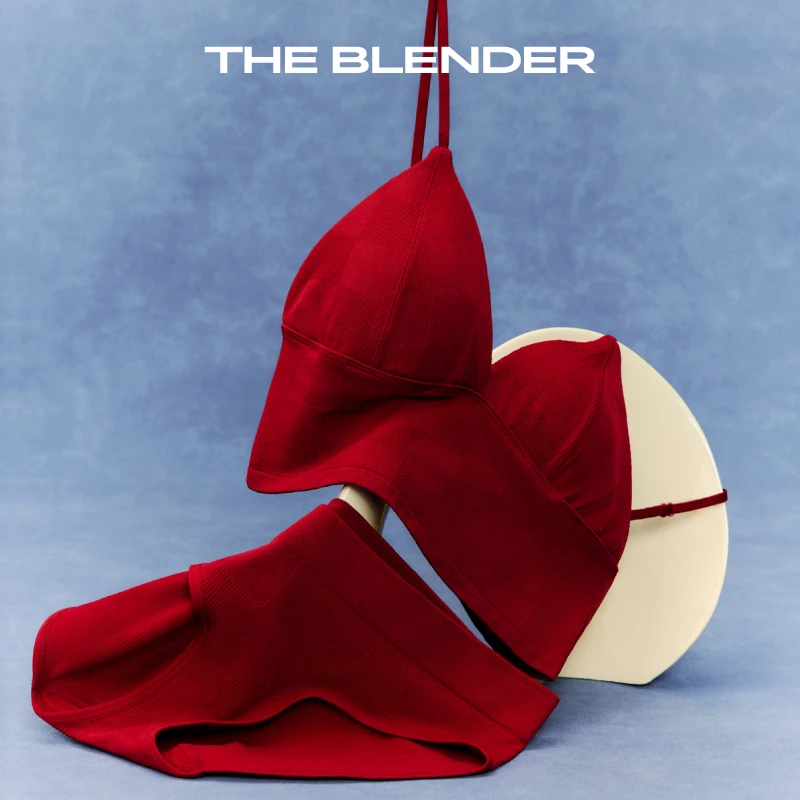 The Blender  棋盘格深V领背心吊带简节复古内衣打底美背无钢圈