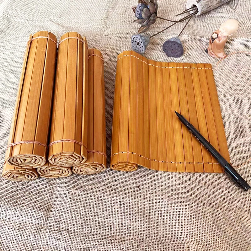 【小沈专属】空白竹简书毛笔练字书法简天然楠竹竹书摆件道具展示品