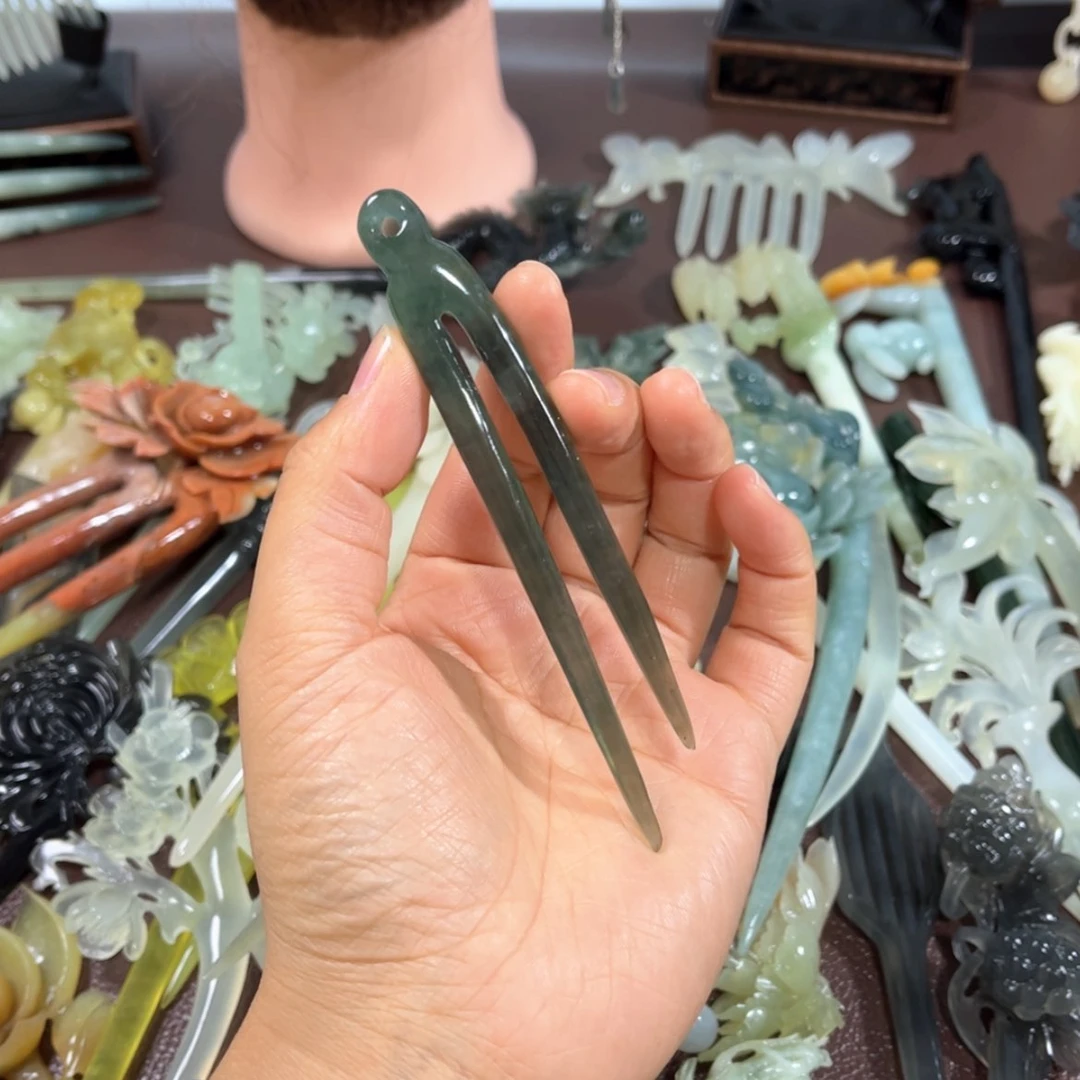 【闪购商品】蛇纹石玉发饰未镶嵌?****、