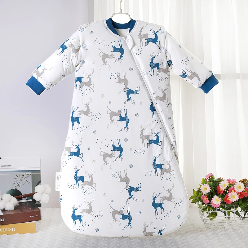 婴儿睡袋夹棉秋冬款新生儿宝宝婴幼儿恒温厚款神器儿童纯棉加厚