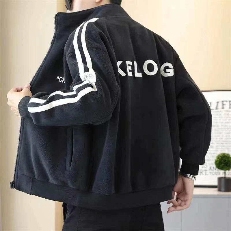 冬季保暖奥粒外套2023新款男士秋冬季加厚潮牌保暖棉衣男夹克摇粒