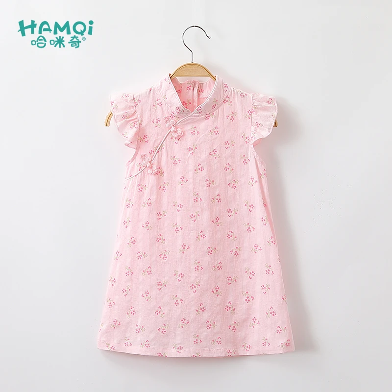 女童连衣裙夏装新款儿童中国风旗袍宝宝小童纯棉裙子婴儿公主裙潮