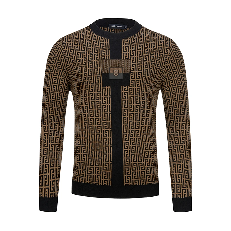 PLEIK PHOLPPE冬季保暖打底圆领羊毛衫套头针织男 PSM273215299