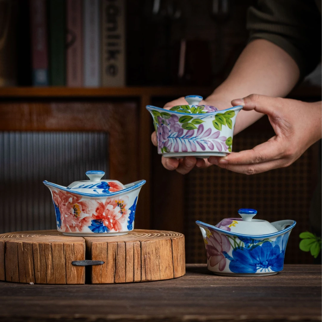 【元宝炖盅系列】中式复古炖汤景德镇高温釉下彩手工手绘家用厂餐具