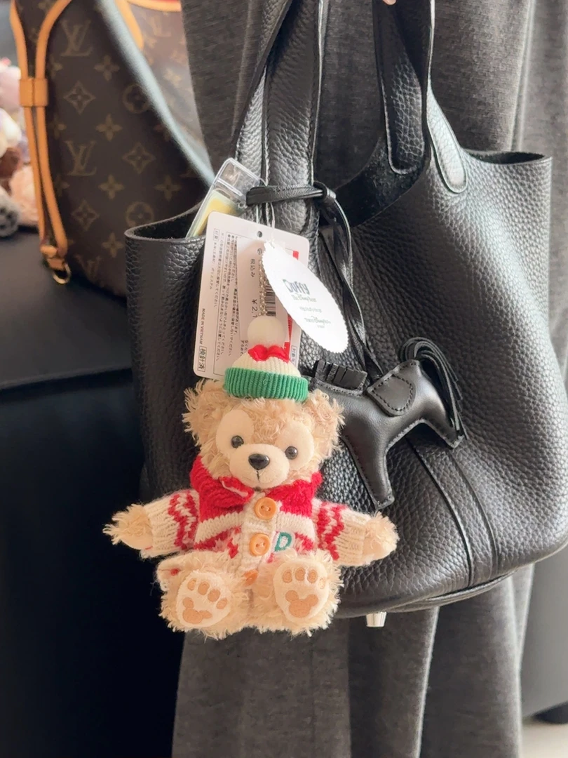 圣诞新年达菲女孩娃娃玩具达菲毛绒公仔书包挂件可爱钥匙扣背包扣