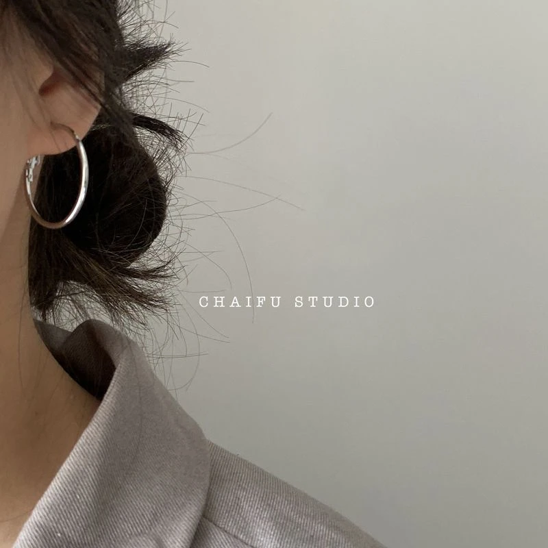 简约大耳圈ins风极简风冷淡耳夹无耳洞百搭优雅气质百搭耳环耳圈