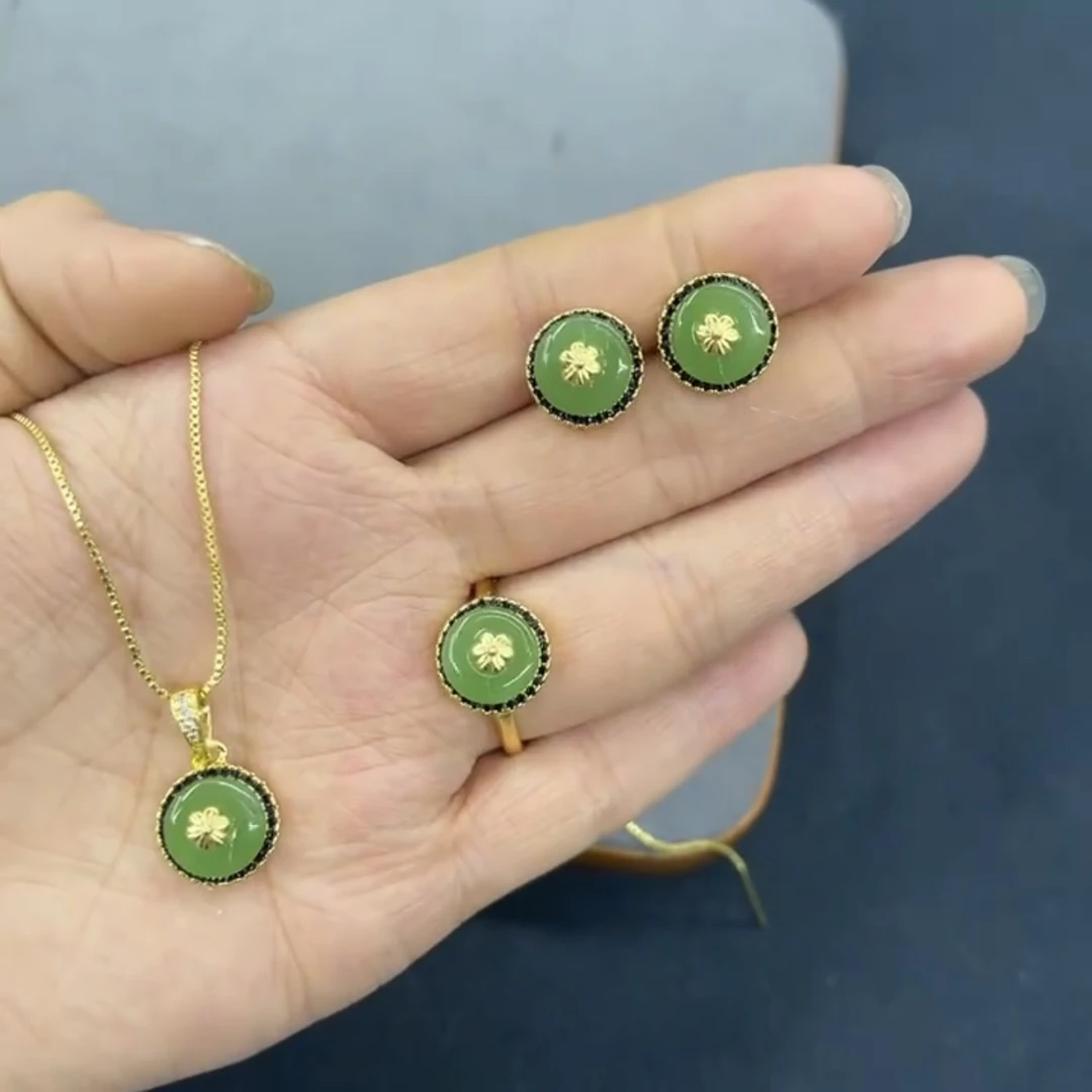 铜合金合成锆石项链 藏式风格吊坠时尚百搭精美设计