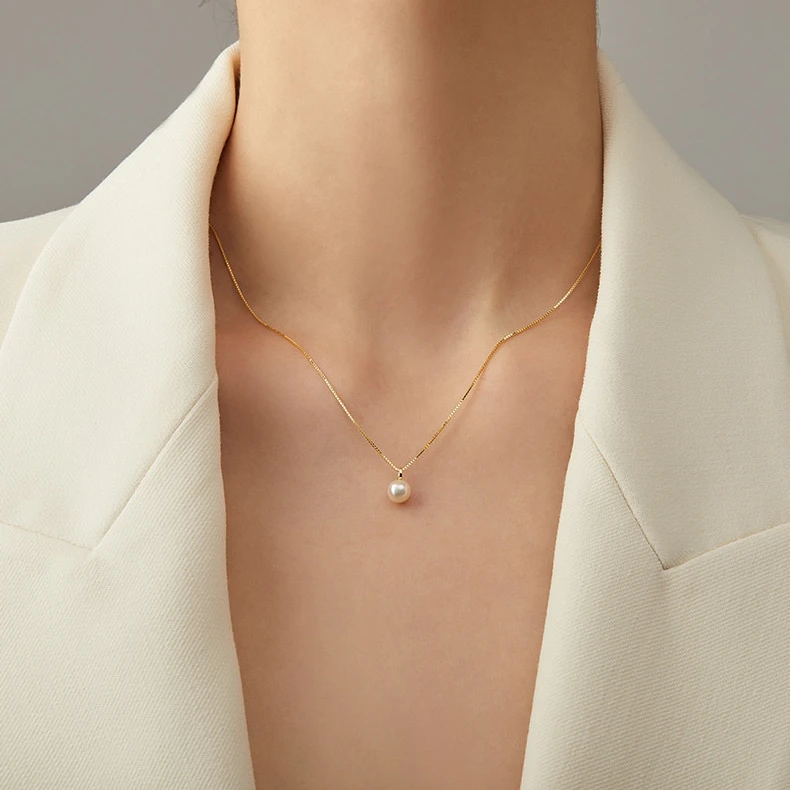 链子925银 珍珠项链女气质纯银颈链轻奢小众高级感锁骨链夏季女